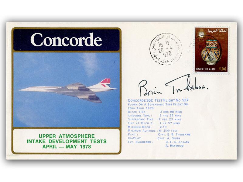 Brian Trubshaw signed 1978 Concorde 202 Upper Atmosphere Test Flight cover