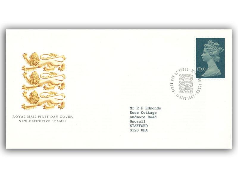1987 £1.60 Parcel Post, Windsor postmark