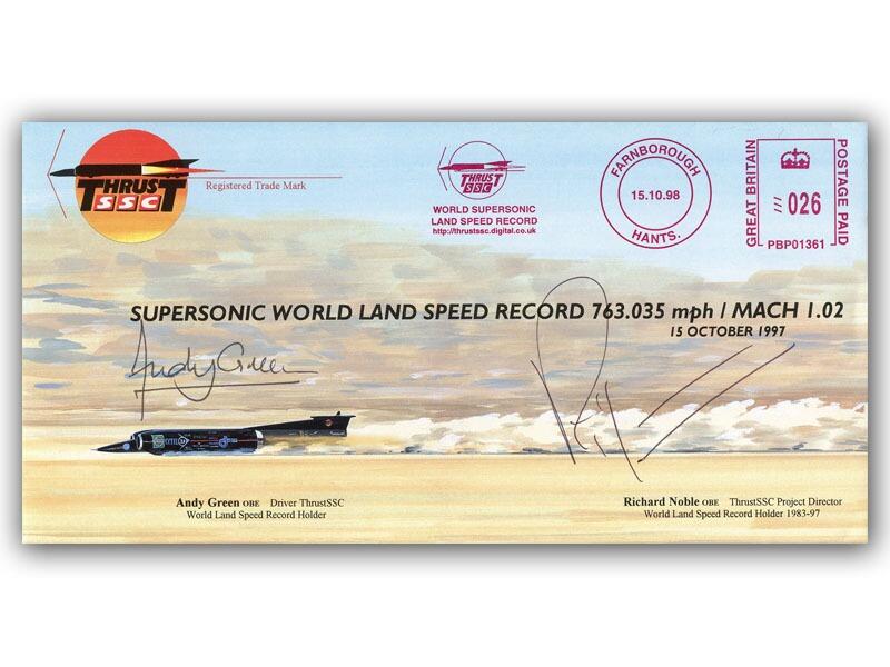 Andy Green & Richard Noble signed 1998 Speed Record cover