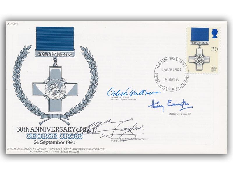 Odette Hallowes signed 1990 George Cross cover