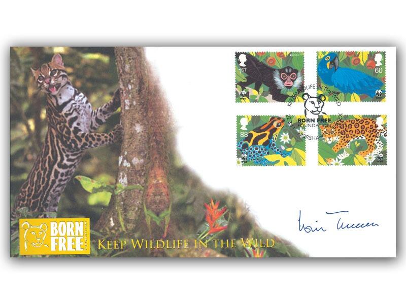 Keep Wildlife in the Wild Stamps from Miniature Sheet Cover Signed Will Travers