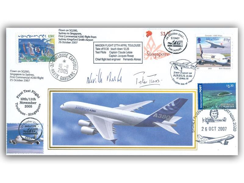 2005 Airbus Flown cover, signed Peter Twiss & Neville Duke