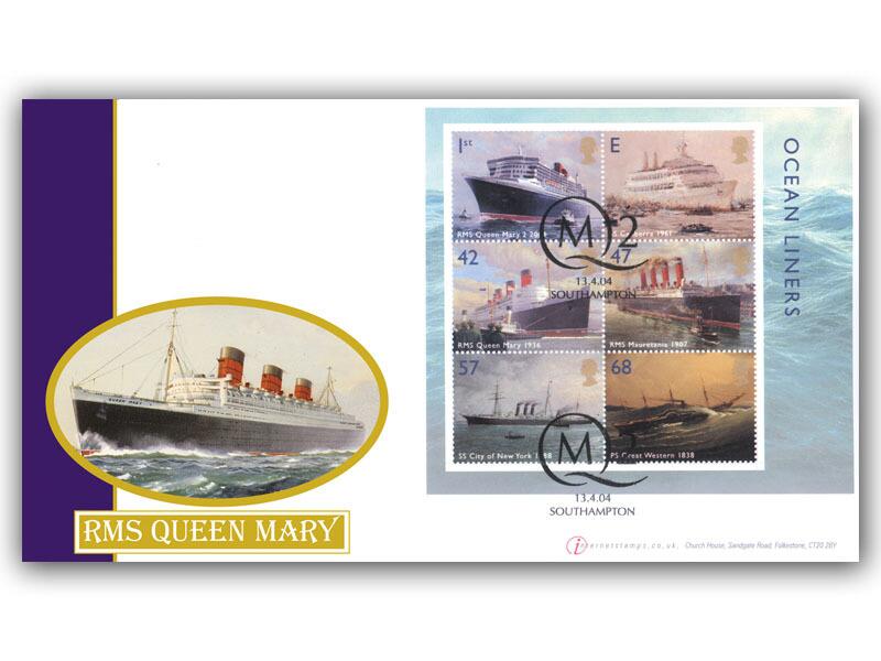 2004 Ocean Liners miniature sheet, Southampton postmark