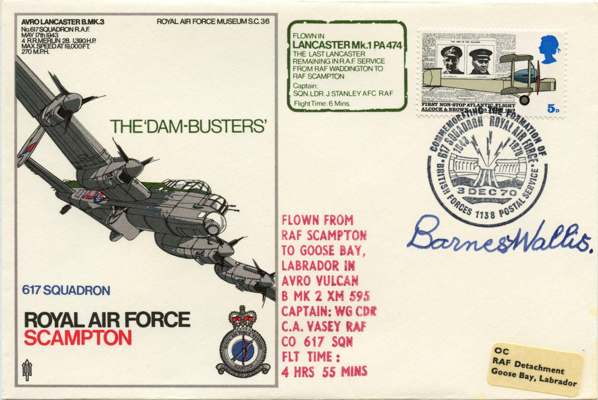 Barnes Wallis signed 1970 Dambusters cover
