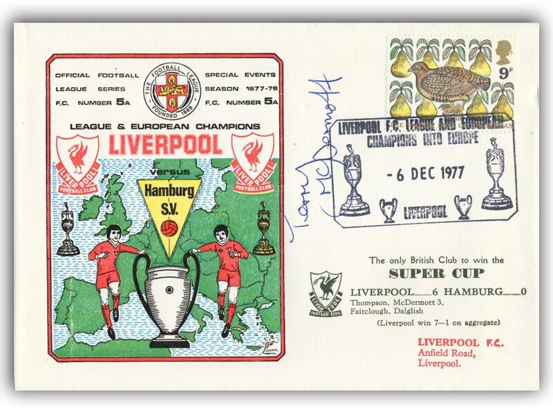 1977 Liverpool V Hamburg, signed by Terry McDermott
