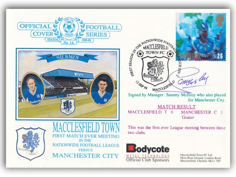 1988 Macclesfield V Man City, signed by Sammy McIlroy
