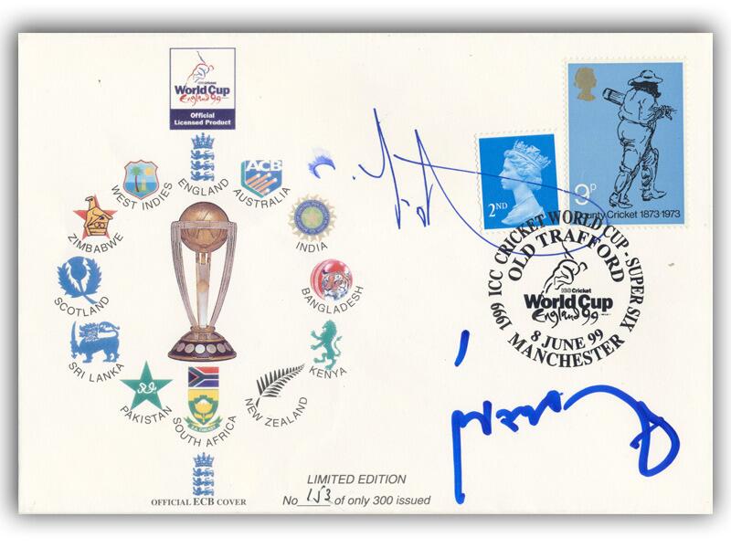 Rahul Dravid & Shahid Afridi signed 1999 Cricket World Cup cover