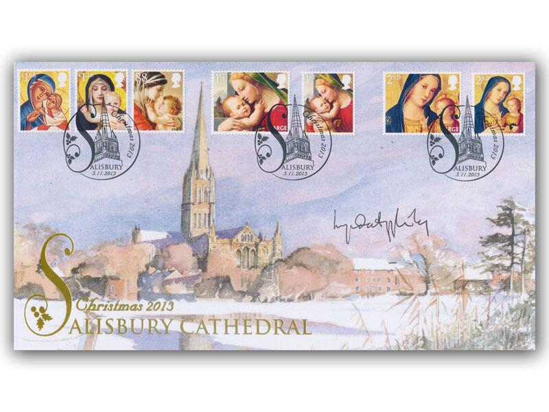2013 Christmas, Salisbury Cathedral, signed by Lynda Appleby