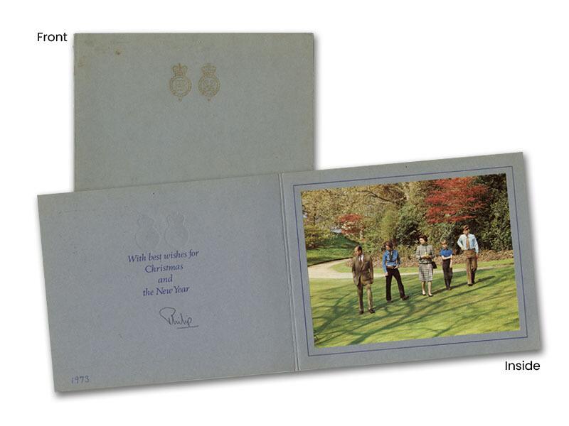Prince Philip signed 1973 Christmas Card