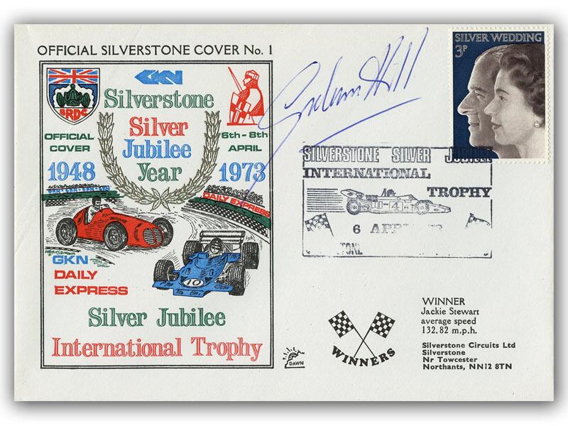 Graham Hill signed 1973 Silverstone cover