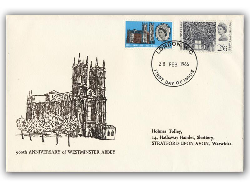 1966 Westminster Abbey, London FDI, Holmes Tolley cover