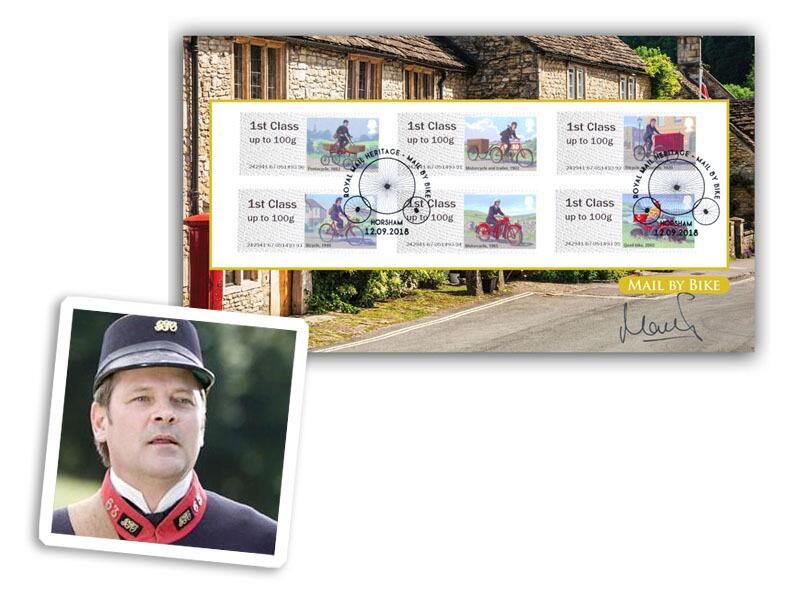 2018 Post & Go - Mail by Bike Machine stamps, signed Mark Heap