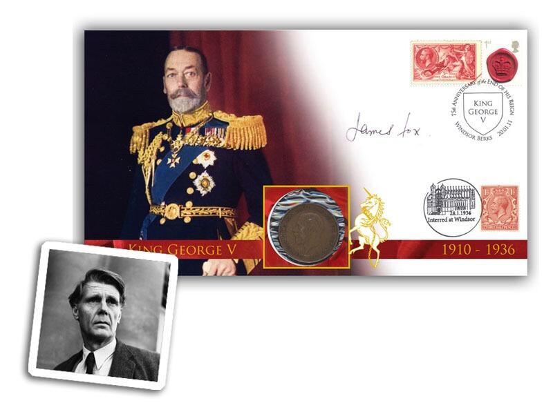 2011 King George V Coin Cover, signed by James Fox