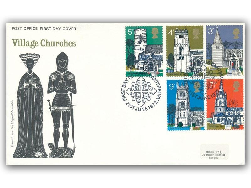 1972 Churches, Canterbury special FDI postmark
