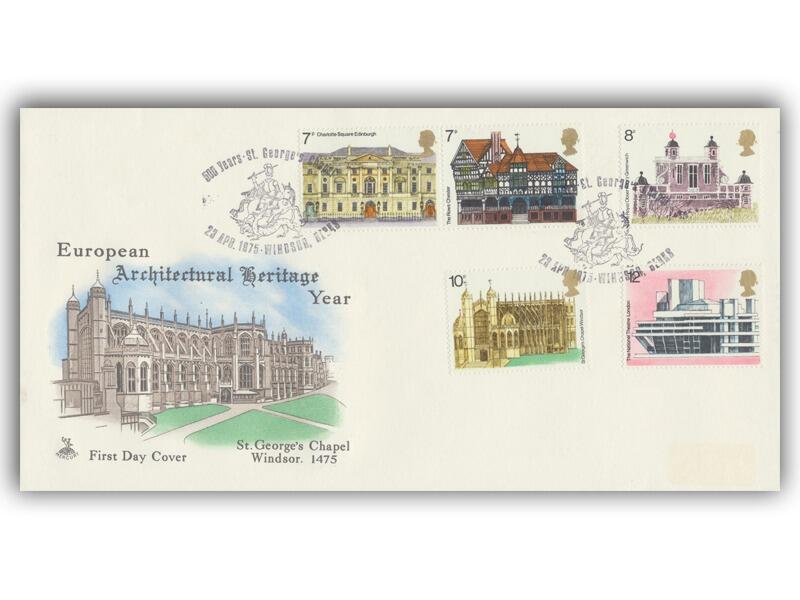 1975 Architecture, Windsor postmark, Mercury cover