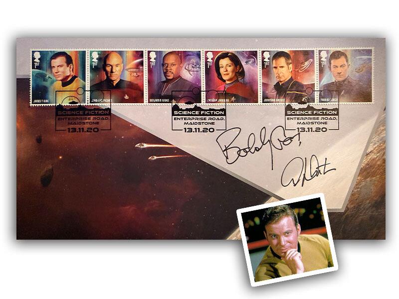 William Shatner Autographed 'Boldly Go!' | Star Trek Stamps Collectible