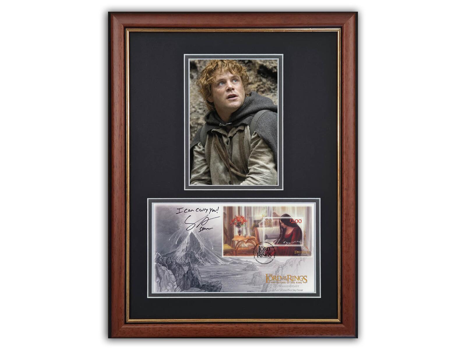 Sean Astin Signed Lord of the Rings | 2022 'Two Towers' Gollum $3.00 | Brown Frame