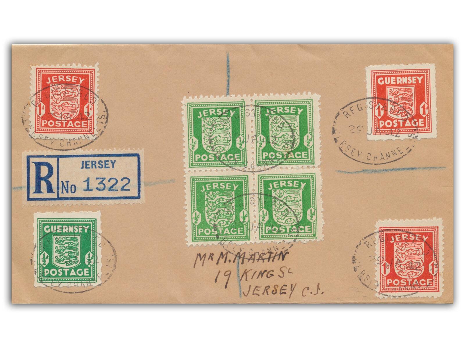 1942 ½d Jersey Arms,