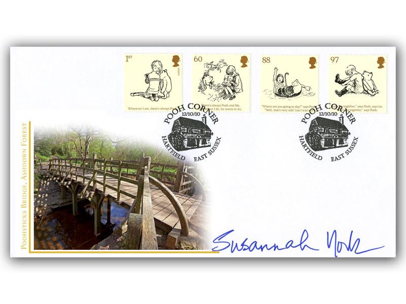 Winnie the Pooh Stamps from Miniature Sheet Cover Signed Susannah York