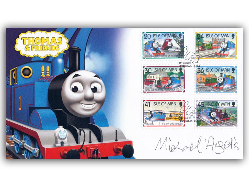 Thomas the Tank Engine Isle of Man Stamp Cover Signed Michael Angelis