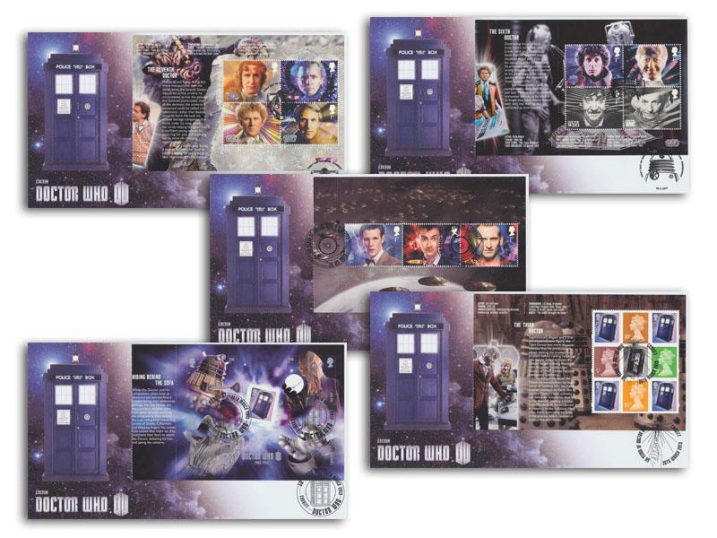 Doctor Who set of 5 Mixed Postmarks