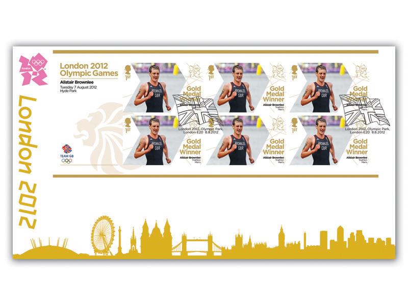 Alistair Brownlee Wins Gold Miniature Sheet Cover