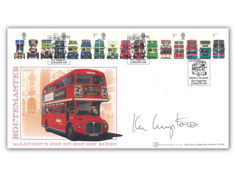 150th Anniversary of the First Double Decker Bus - stamps signed Ken Livingstone