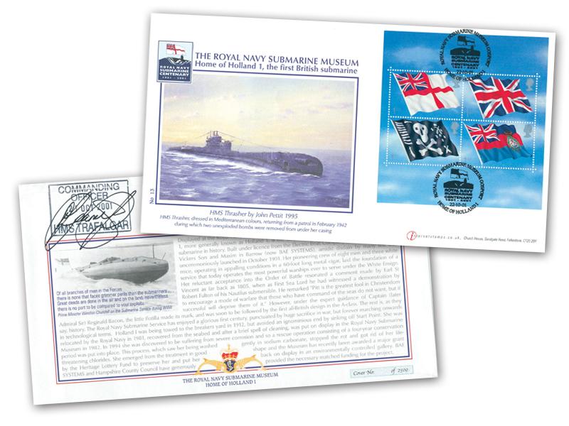 Royal Navy Flags & Ensigns Miniature Sheet, carried, signed by the Captain