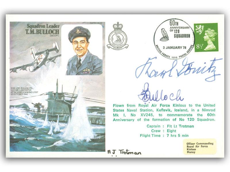 Karl Donitz & Terry Bulloch signed 1978 Historic Aviators cover