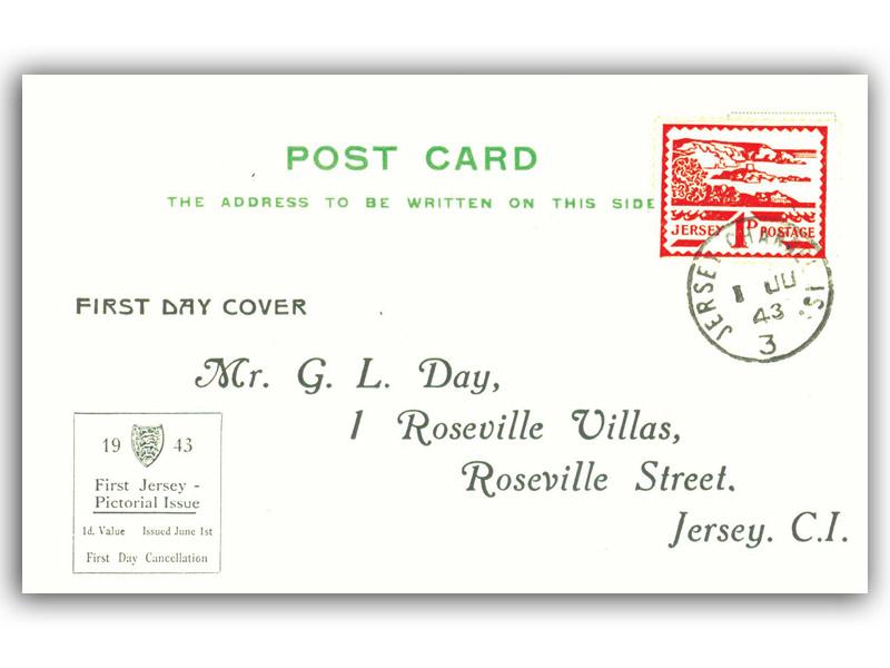 1943 1d Jersey Views, postcard