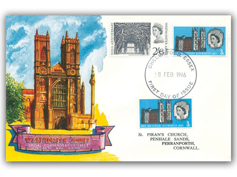 1966 Westminster Abbey, ordinary & phosphor, Chelmsford FDI