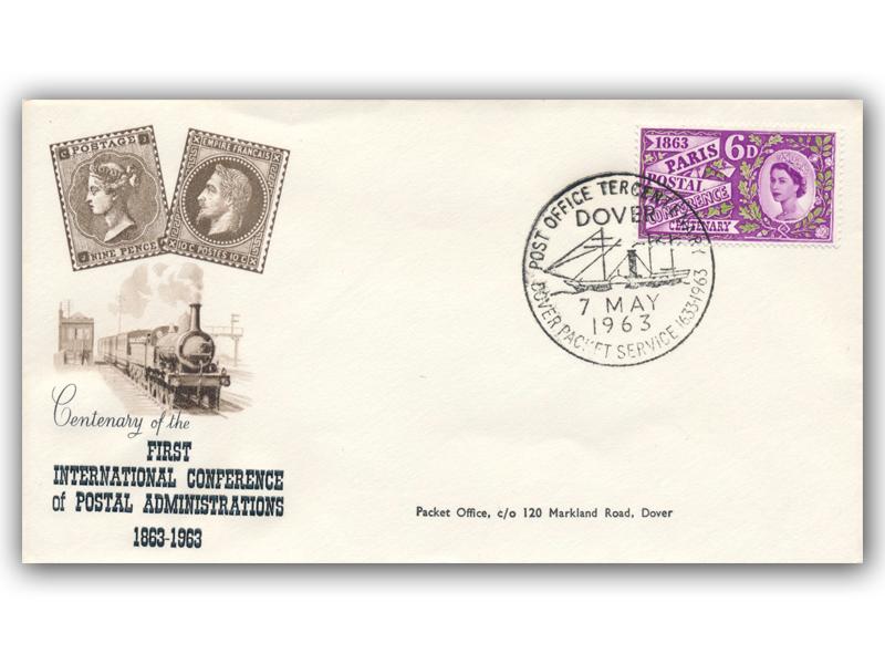 1963 Paris, ordinary, Dover postmark