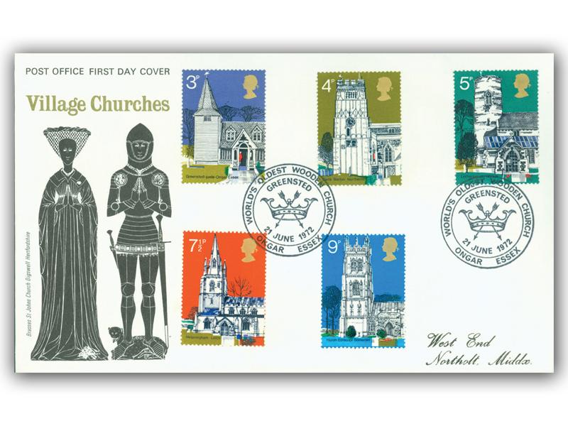 1972 Churches, Ongar postmark