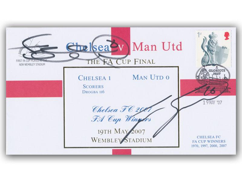 2007 Chelsea v Man United FA Cup Final, signed Lampard and Terry