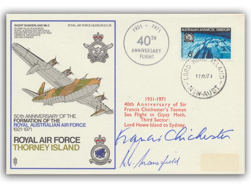 Sir Francis Chichester and Keith Mansfield signed cover