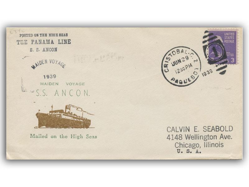 1939 SS Ancon Maiden Voyage New York - Panama