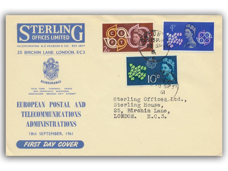 1961 CEPT, Sterling Offices cover