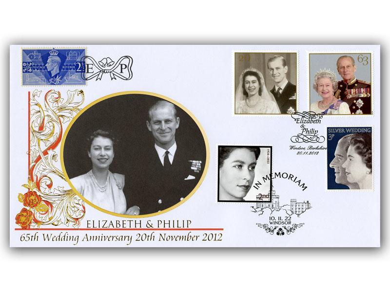 2012 65th Wedding Anniversary & Platinum Wedding Stamps - In Memoriam Double 2022