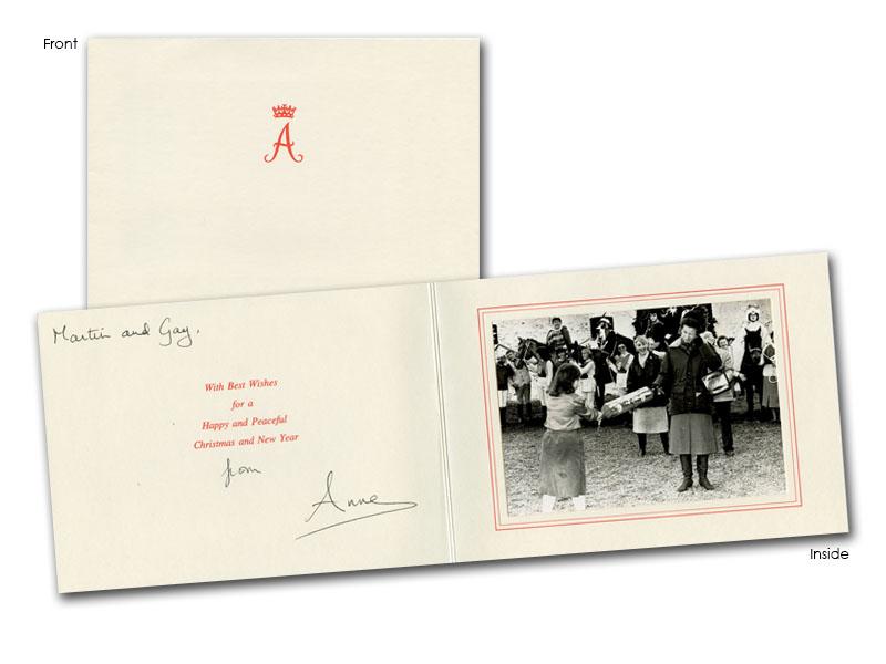 Princess Anne signed Christmas Card cracker