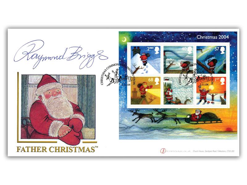 Christmas 2004 Miniature Sheet, signed Raymond Briggs