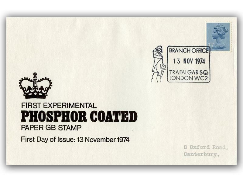 1974 4 1/2p Phosphor, Trafalgar Square postmark