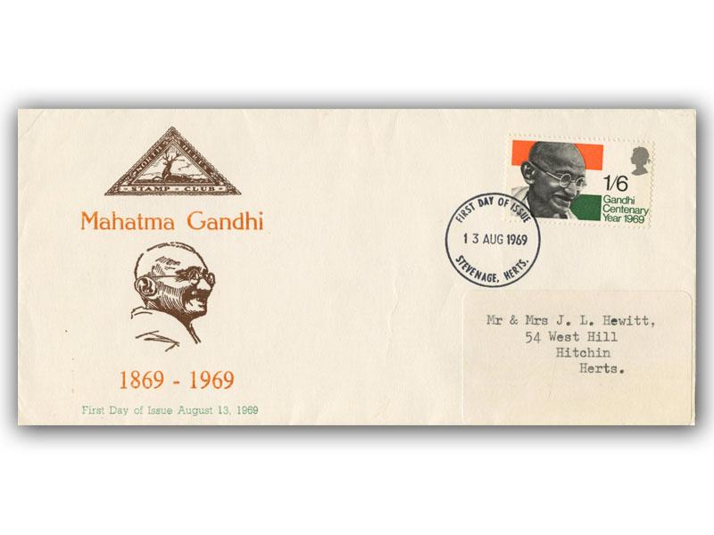 1969 Gandhi, North Herts Stamp Club