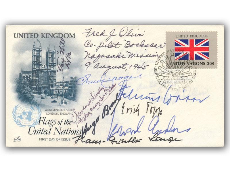 WWII Veterans signed 1983 United Nations cover