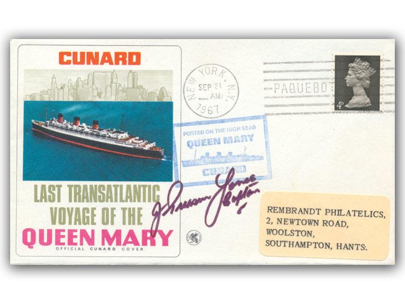John Treasure Jones signed 1967 RMS Queen Mary Last Transatlantic Voyage