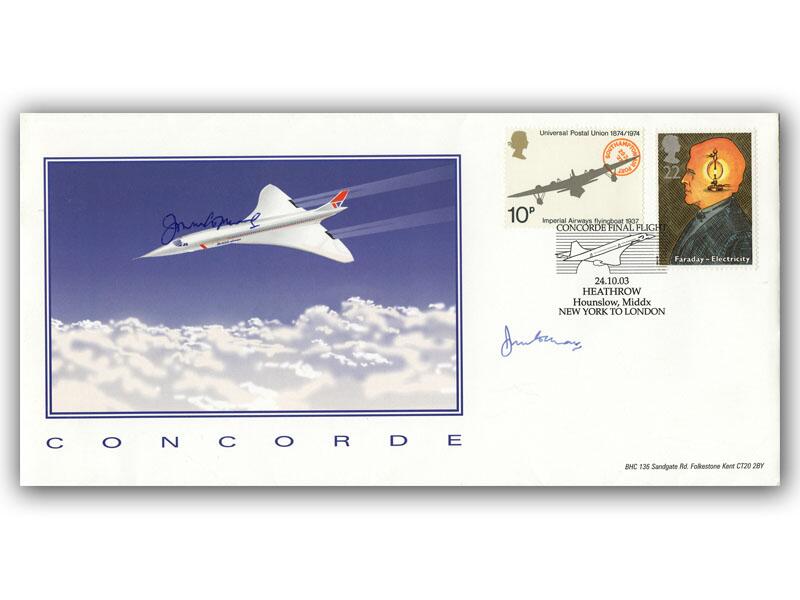 John Cochrane signed 2003 Concorde Final Flight cover