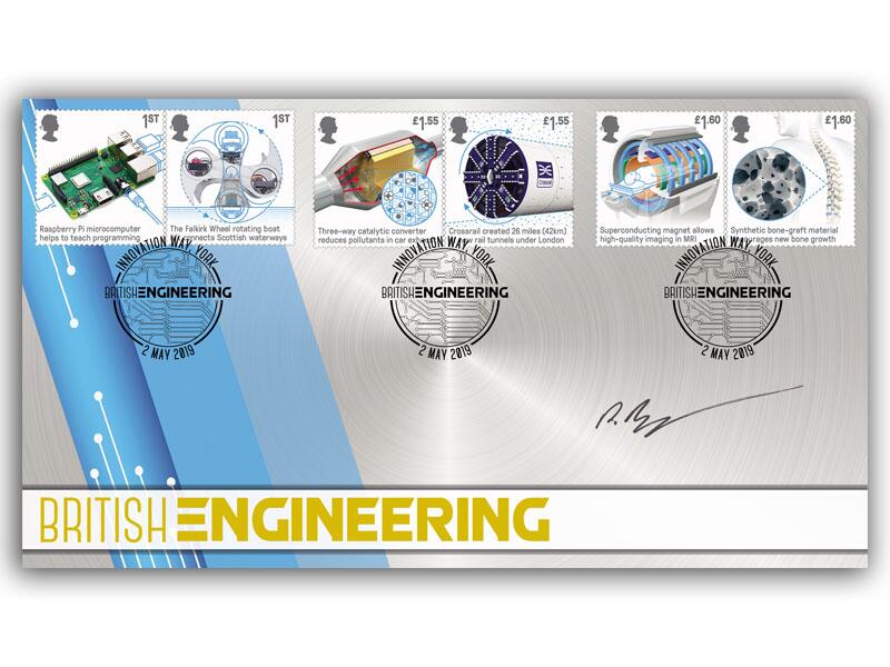 British Engineering Stamps Cover signed by Richard Browning