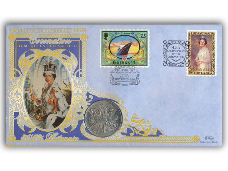 1998 Coronation 45th anniversary coin cover