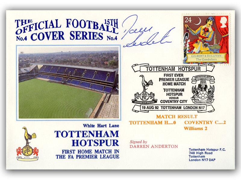1992 Tottenham V Coventry, signed by Darren Anderton