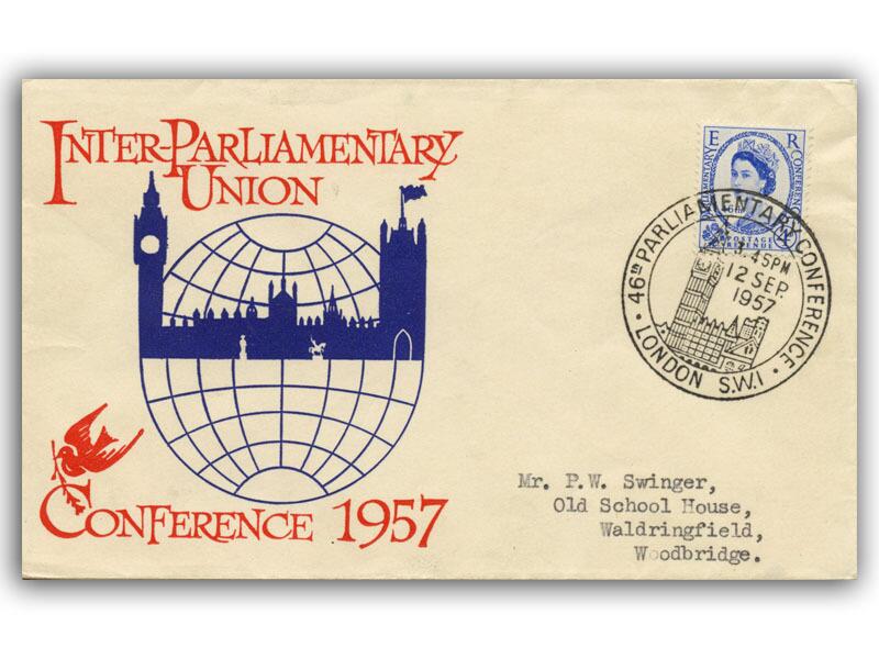 1957 Parliament, Big Ben 3.45pm postmark