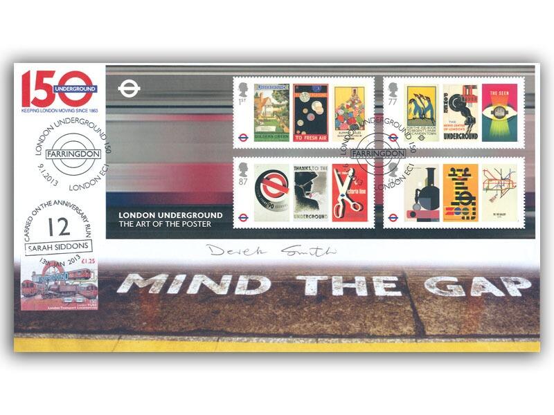 London Underground 150 Miniature Sheet, signed Train Driver
